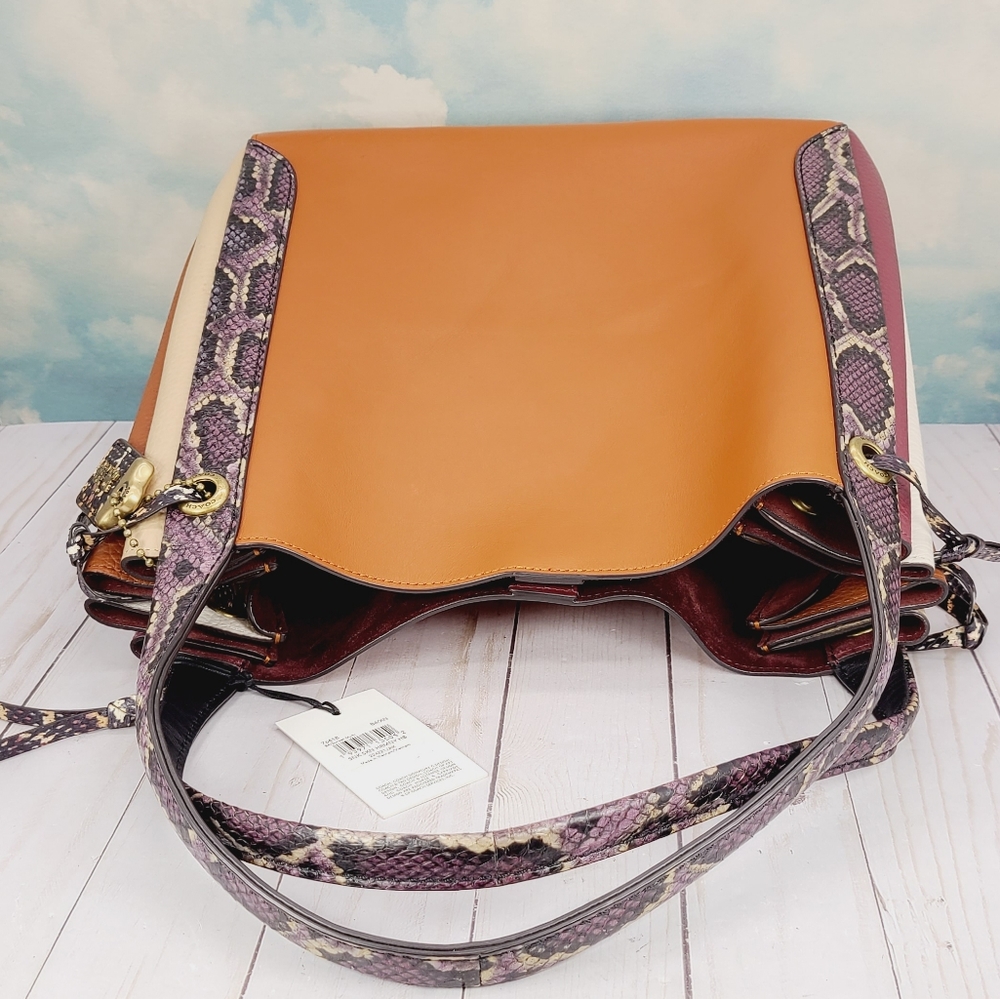 COACH Harmony Hobo Colorblock Snakeskin - Picture 6 of 15